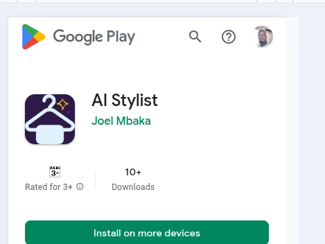 AI Stylist Play Store listing screenshot