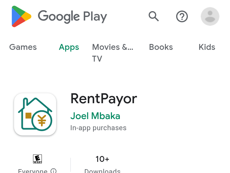 RentPayor Play Store listing screenshot